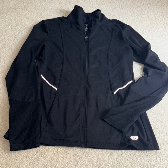 Athletic Black Zip-Up Jacket - Picture 1 of 5